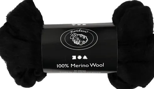 Merino Uld Garn - Tykkelse 21 My - Sort - 100 G