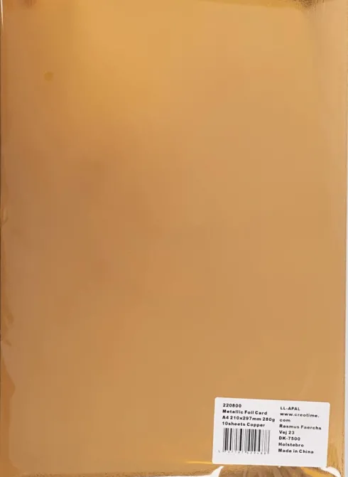 Metalkarton - A4 - 210X297 MM - 280 G - Kobber - 10 Ark
