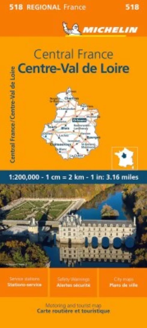Michelin Kort - France Blad 518: Central France - Central-Val De La Loire