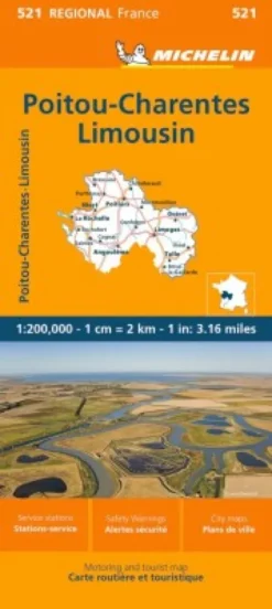 Michelin Kort - France Blad 521: Poitou-Charentes Limousin