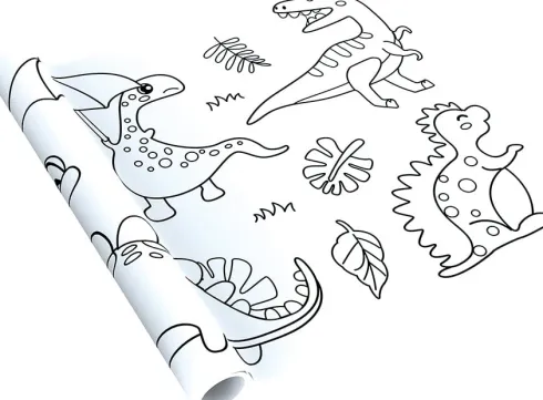 Mieredu - Kæmpebanner Til Farvelægning - Dinosaurer