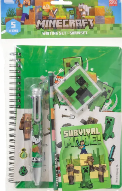 Minecraft - Skrivesæt Med Flerfarvet Pen