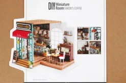 Miniaturerum - Kaffebar - H 19 CM - L 22,6 CM - B 19,4 CM - 1 Stk