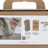 Mini DIY Kit Broderi - Serviet - Støvet Grøn