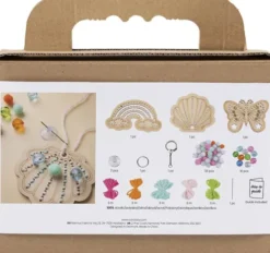 Mini DIY Kit Broderi - Sommerfugl - Musling - Regnbue - Assorterede Farver