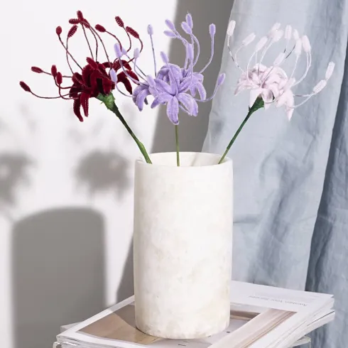 Mini DIY Kit Chenilleblomster - Spider Lily - Soft Rosa - Lys Lilla - Mørk Rød