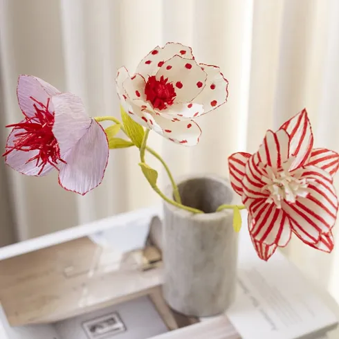 Mini DIY Kit Crepepapir - Blomster - Pastelfarver