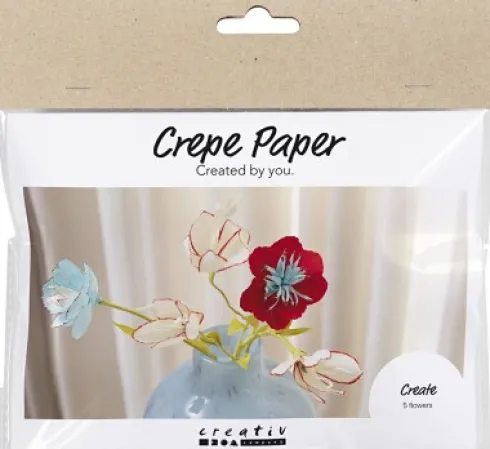 Mini DIY Kit Crepepapir - Crepeblomster - Pastelfarver