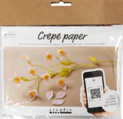 Mini DIY Kit Crepepapir - Kirsebærgren - Stræk/Crepe 180% - 105 G