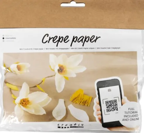 Mini DIY Kit Crepepapir - Magnoliagren - Stræk/Crepe 180% - 105 G