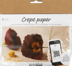 Mini DIY Kit Crepepapir - Valmuer - Stræk/Crepe 180% - 105 G