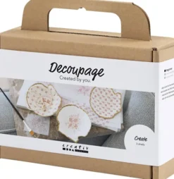 Mini DIY Kit Decoupage - Muslingeskaller - Soft Rosa