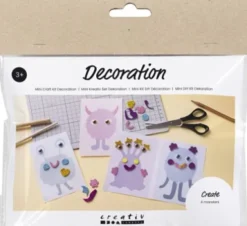 Mini DIY Kit Dekoration - Monstercollage - Pastelblå - Pastelgrøn - Pastelpink - Pastellilla