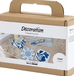 Mini DIY Kit Dekoration - Porcelæns Coasters - Blå