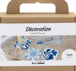 Mini DIY Kit Dekoration - Porcelæns Coasters - Blå