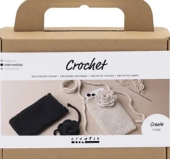 Mini DIY Kit Hækle - Taske Med Rose