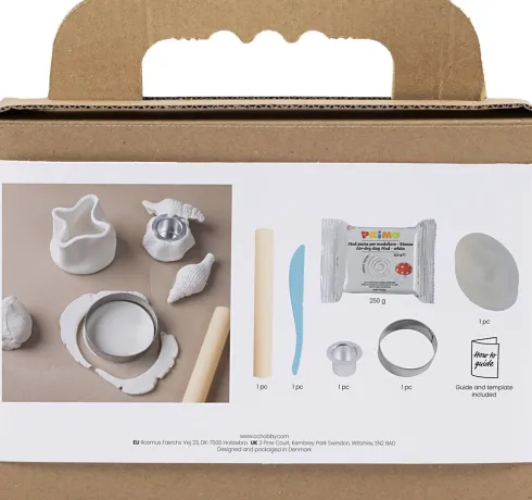 Mini DIY Kit Modellering - Lysestager Med Konkylier - Off White