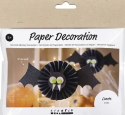 Mini DIY Kit Papirpynt - Flagermus - Sort - Hvid - 1Pk