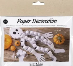 Mini DIY Kit Papirpynt - Skelet - Sort/Hvid - 1Pk