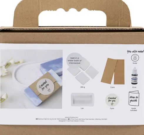 Mini DIY Kit Sæbefremstilling - Firkant - Lys Lilla
