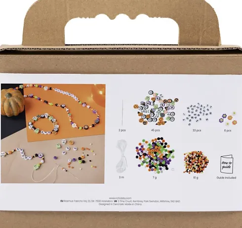 Mini DIY Kit Smykker - Halskæder Og Armbånd - Halloweenfarver