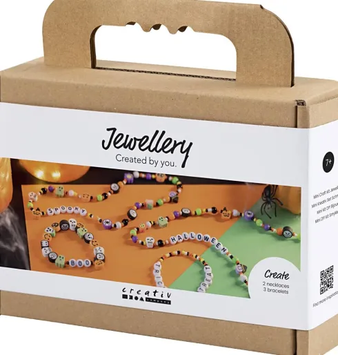 Mini DIY Kit Smykker - Halskæder Og Armbånd - Halloweenfarver