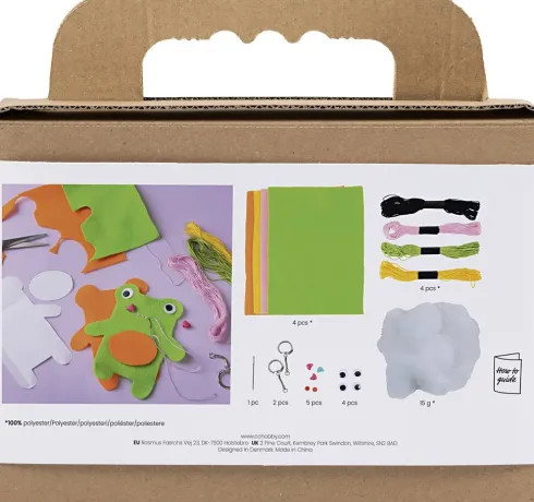 Mini DIY Kit Syning - Frø Og Bamse - Assorterede Farver
