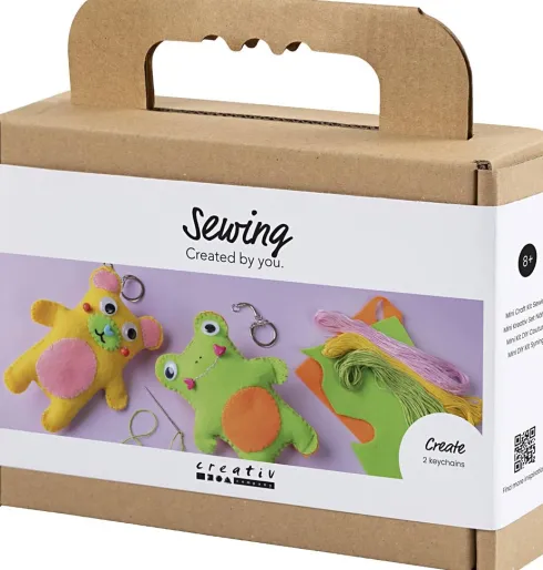 Mini DIY Kit Syning - Frø Og Bamse - Assorterede Farver