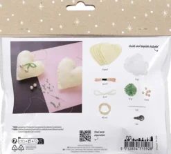 Mini DIY Kit Syning - Hjerter - Off White - 1Pk