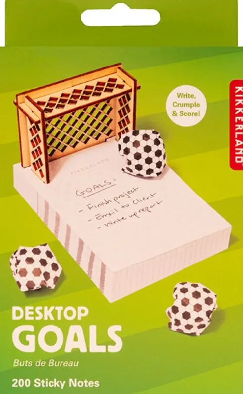 Mini Fodboldmål Til Skrivebord - 200 Sticky Notes - Kikkerland