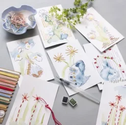 Mini Kreativt Sæt Med Broderi - Malerier Med Broderi - Assorterede Farver
