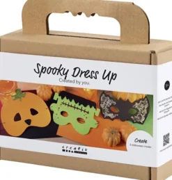 Mini Kreativt Sæt - Uhyggelig Udklædning - Masker - Halloweenfarver