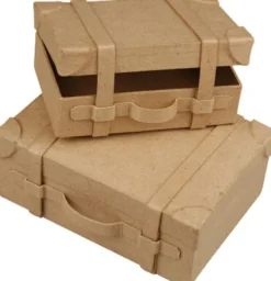 Minikufferter - H 4,5+5 CM - L 7.5+10 CM - B 11+14 CM - 2 Stk