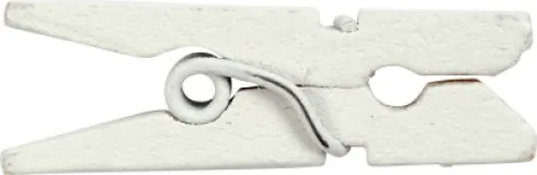 Minitøjklemme - L 25 MM - B 3 MM - Hvid - 36 Stk