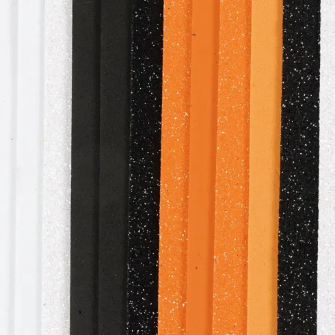 Mosgummi Ark - Str. 14X25 CM - Tykkelse 2 MM - Halloweenfarver - 12 Ark