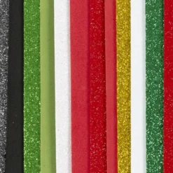 Mosgummi Ark - Str. 14X25 CM - Tykkelse 2 MM - Julefarver - 12 Ark