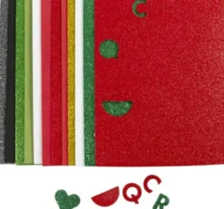 Mosgummi Ark - Str. 14X25 CM - Tykkelse 2 MM - Julefarver - 12 Ark