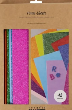 Mosgummi Ark - Str. 14X25 CM - Tykkelse 2 MM - Colorful - 12 Ark