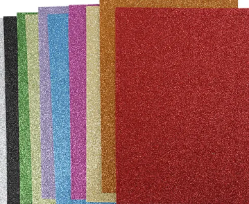 Mosgummi - A4 - 210X297 MM - Tykkelse 2 MM - Glitter - Assorterede Farver - 10 Assorterede Ark