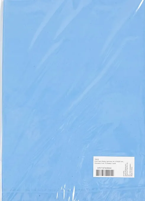 Mosgummi - A4 - 210X297 MM - Tykkelse 2 MM - Lyseblå - 10 Ark