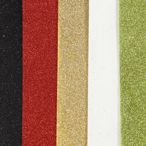Mosgummi - Glitter - A5 - 2 MM - Forskellige Farver - 5 Ark