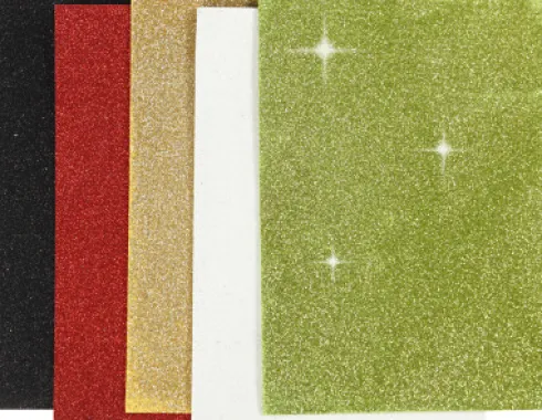 Mosgummi - Glitter - A5 - 2 MM - Forskellige Farver - 5 Ark