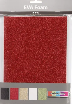 Mosgummi - Glitter - A5 - 2 MM - Forskellige Farver - 5 Ark