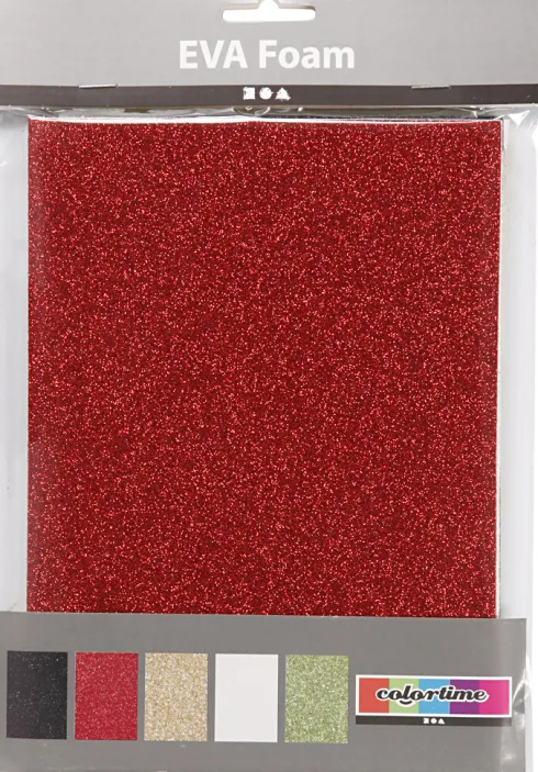 Mosgummi - Glitter - A5 - 2 MM - Forskellige Farver - 5 Ark