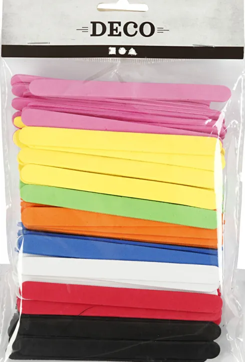 Mosgummi Ispinde - L 11,5 CM - B 1 CM - Tykkelse 2 MM - Assorterede Farver - 120 Stk