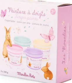 Moulin Roty - Pastel Fingermaling Til Børn - 4X100 G - Les Rosalies