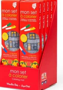 Moulin Roty - Silikone Dækkeservietter Med Tusser - Les Popipop