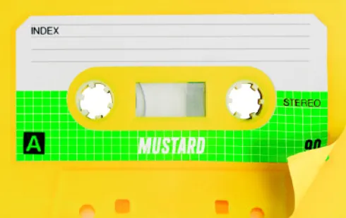Mustard - Cassette Sticky Notes - 3 Inches By 2 Inches