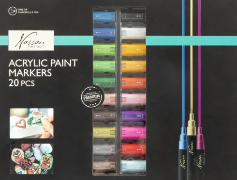Nassau Fine Art - Akryl Tusser - Acrylic Paint Markers - 20 Stk