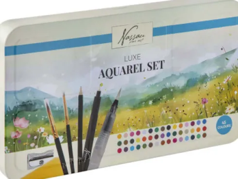 Nassau Fine Art - Luxe Aquarel Set - Akvarelsæt Med 45 Farver